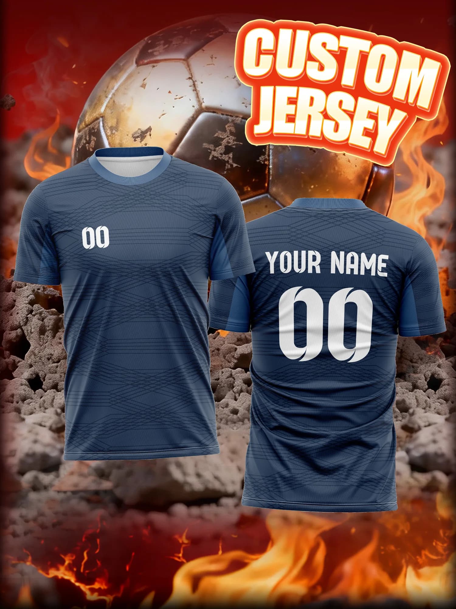 Maglia da Calcio Personalizzata con Immagine, Numero e Nome, Facile da Lavare e Curare