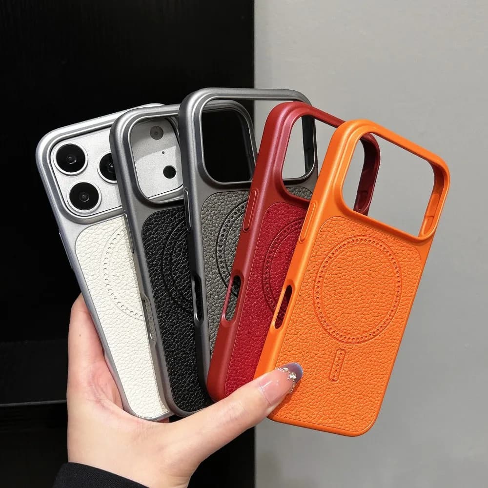 Custom-designed Faux Leather Denim Case For iPhone 17 16 15 14 13 Pro Max Men's Business-Style Shock-Resistant Protective Case