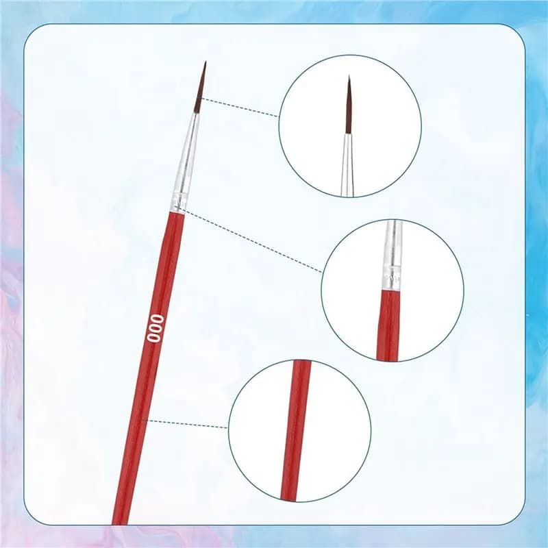 Premium-120Pcs Detail Paint Brushes, 3 Sizes Miniature Fine Paintbrush 0 00 000 Tiny Liner Oil Brushes With Mini Point Tip