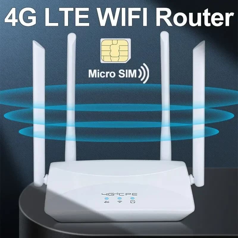 4G LTE WIFI Extender Repeater WiFi Router 150Mbps 4 Antennas Power Signal Booster Intelligent Micro SIM Card for Home Office