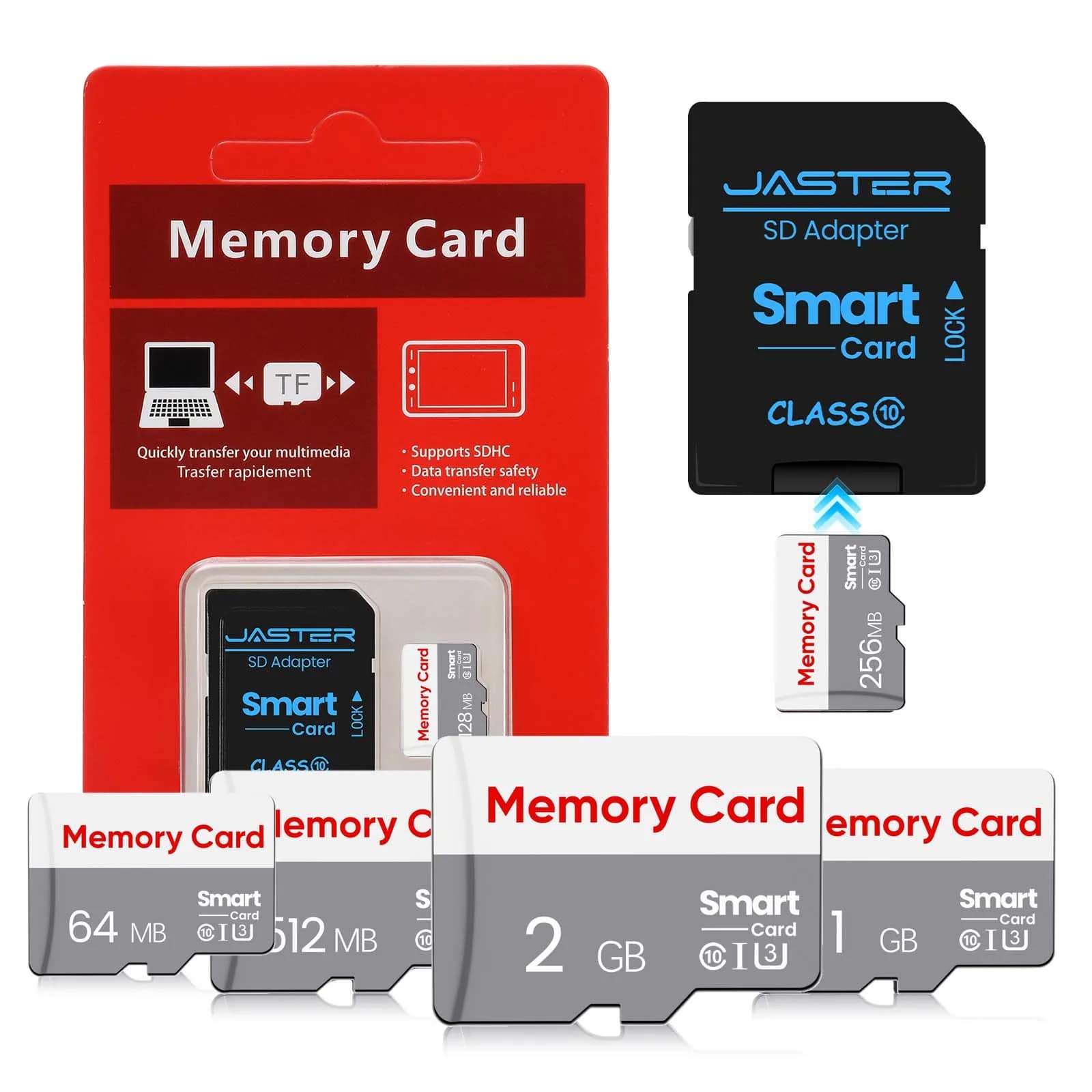 JASTER Small Capacity Memory Card 64MB 128MB 256MB 512MB 1GB Micro Card 2GB SD Card Micro Card