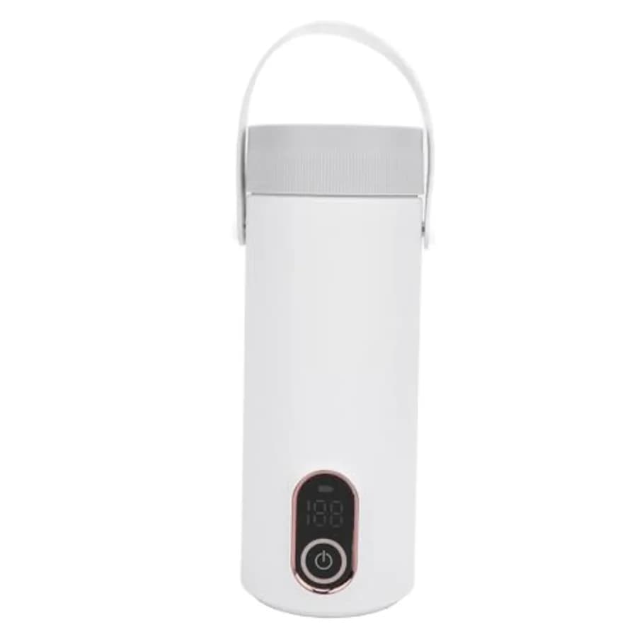 Bollitore Elettrico Portatile Ricaricabile in Acciaio Inox 304 con 4 Impostazioni di Temperatura per Viaggi, Senza Fili