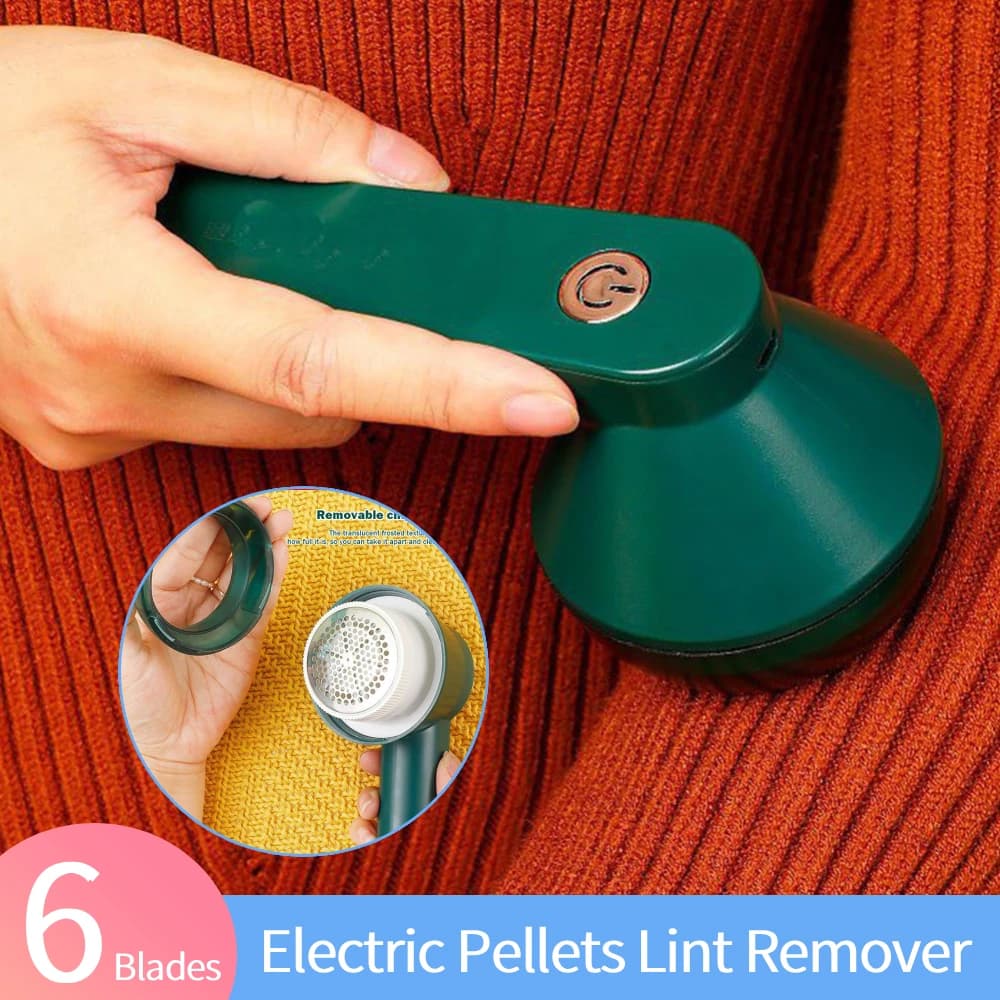 Levapelucchi Elettrico Portatile per Vestiti, Rasoio per Maglioni con 6 Lame, Rimuovi Pelucchi per Casa e Viaggio, Articoli per la Casa
