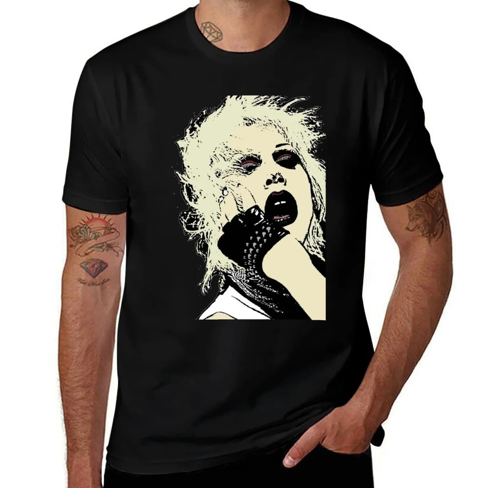 Sharon Needles in black T-Shirt Plus Size Quick Dry Sports Tee