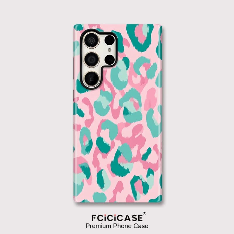 Custodia Antiurto Fcicicase per Samsung Galaxy S25 Plus S26 Edge A16 S20 FE S23 S24 Ultra A26 A36 A56 con Stampa Leopardata