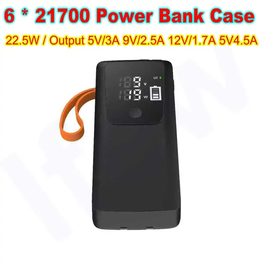 21700 Battery Case Power Bank Case Support for DIY-D-Stable Shell Remove Battery Charge Storage Box With Batteryless LED Cable