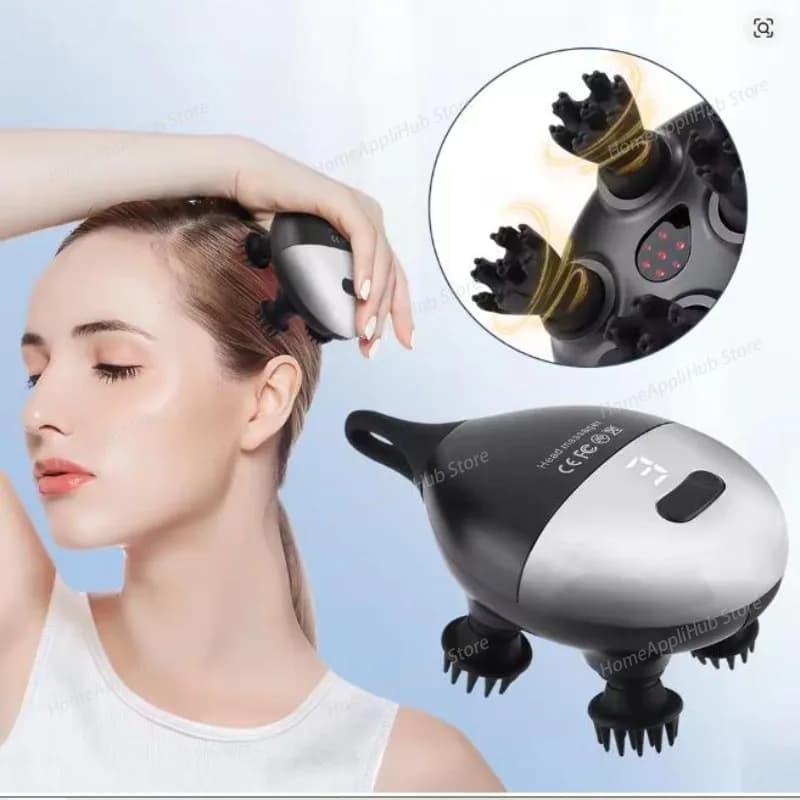 Massaggiatore elettrico per impastare la testa Antistress Rilassa il massaggio del collo del corpo Promuovere la crescita dei capelli Stress del corpo Rilassa il massaggiatore del cuoio capelluto