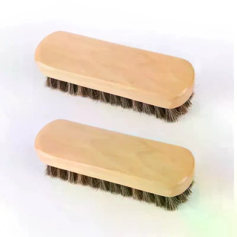 1/3 Pezzi Spazzola in legno con setole di crine di cavallo per lucidatura e pulizia dettagli cruscotto, spazzola per la cura e la pulizia delle scarpe in pelle