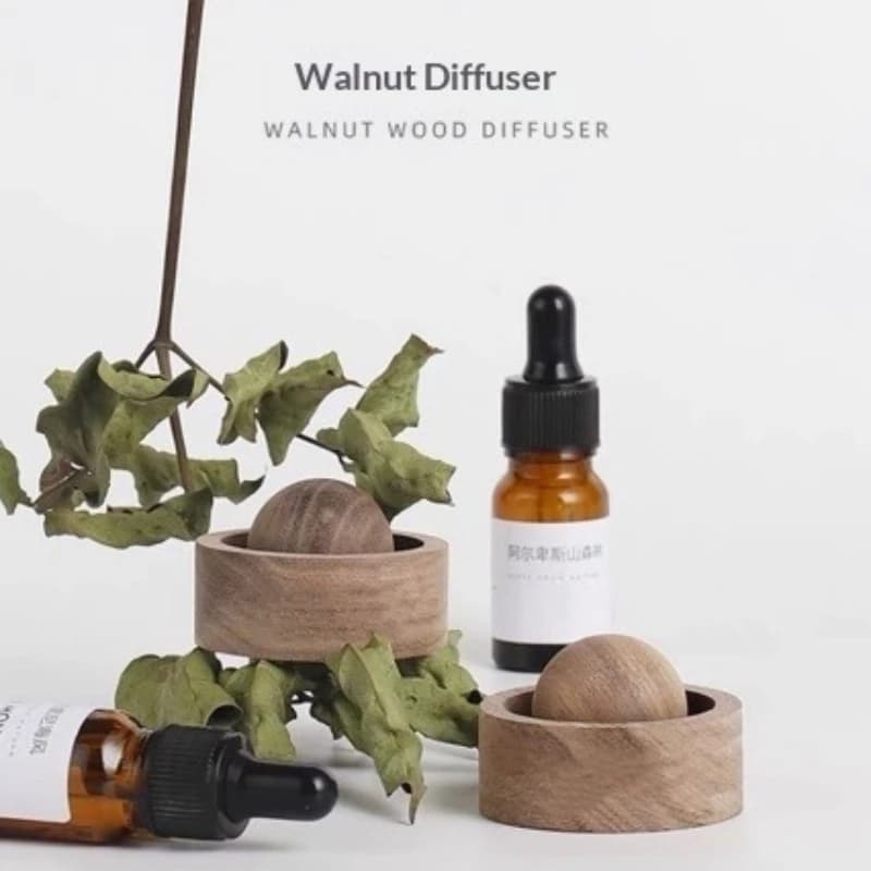 Solid Wood Spherical Essential Oil Diffuser Wood Home Fragrance Diffuser Vehicle Decorative Item Long-lasting Fragrance Diffuser