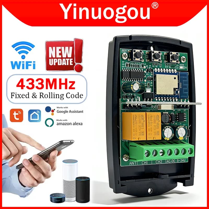 Universale 433MHz Tuya WIFI Porta Del Garage Telecomando Apri Ricevitore 433.92MHz Smart Switch Modulo Controller Relè Ricevitore
