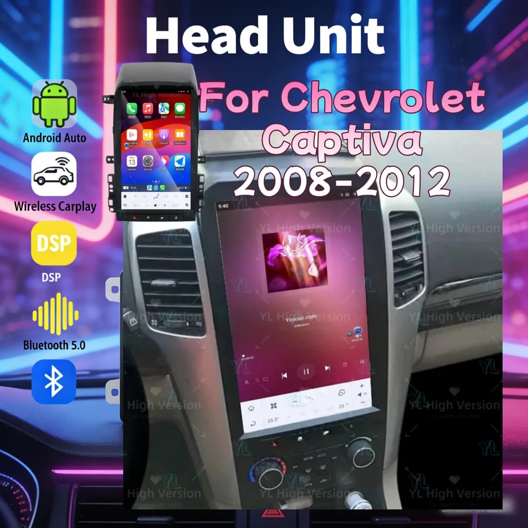 Android 13.0 13.6" Wireless CarPlay For Chevrolet Captiva 2008-2012 Car GPS Navigati Video Head Unit DSP Stereo Bluetooth 5.0 4G