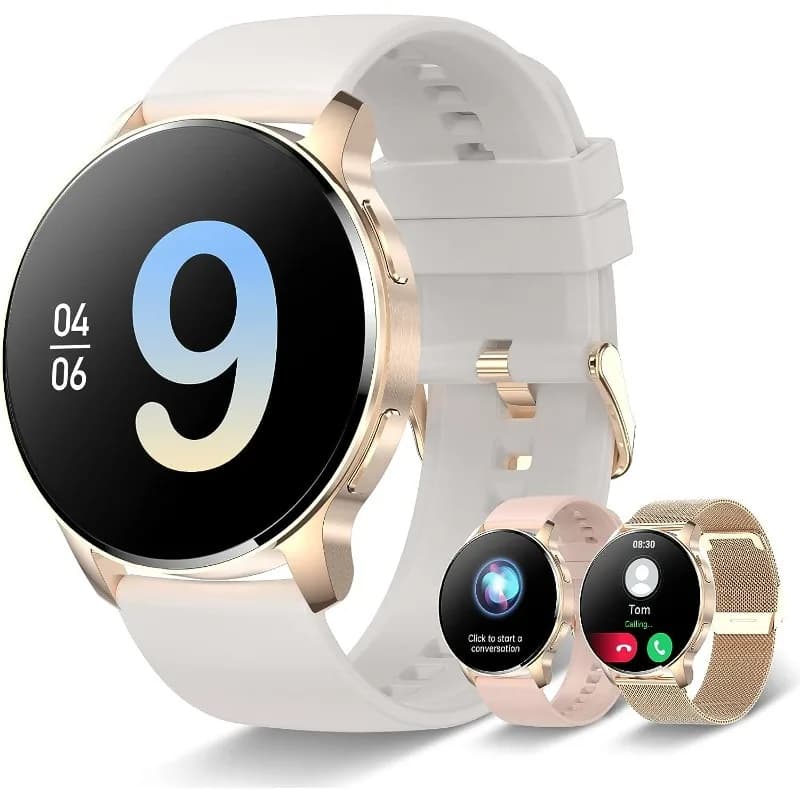 Smart Watch da donna (rispondi/fare chiamate), fitness tracker per telefoni Android e iOS Smartwatch impermeabile con HD completo da 1,32"