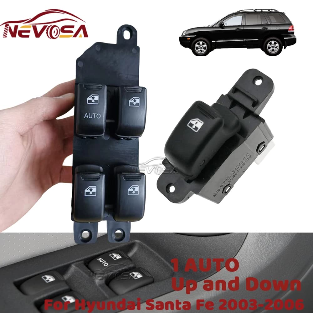 Auto Elettrica Per Hyundai Santa Fe 2001 2002 2003 2004 2005 2006 Finestra Principale Interruttore di Controllo Pulsante di Vetro 93570-26100