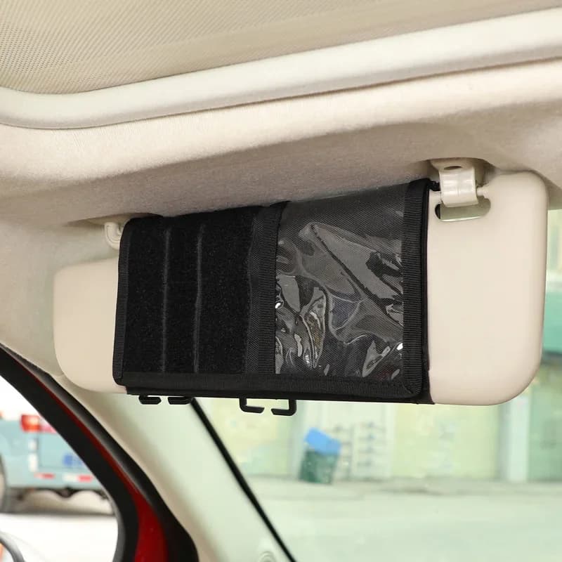 Organizer per visiera parasole auto, borsa portaoggetti elastica per parasole, accessori auto per Fiat 500 312 332 2010-2022, parasole sinistro