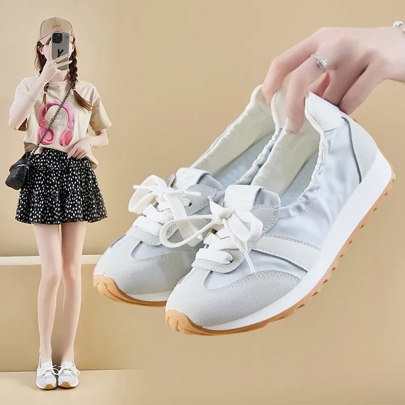 Scarpe da donna 2026: Sneakers casual in tela con lacci, traspiranti, nuove tendenze estive, scarpe basse eleganti da donna