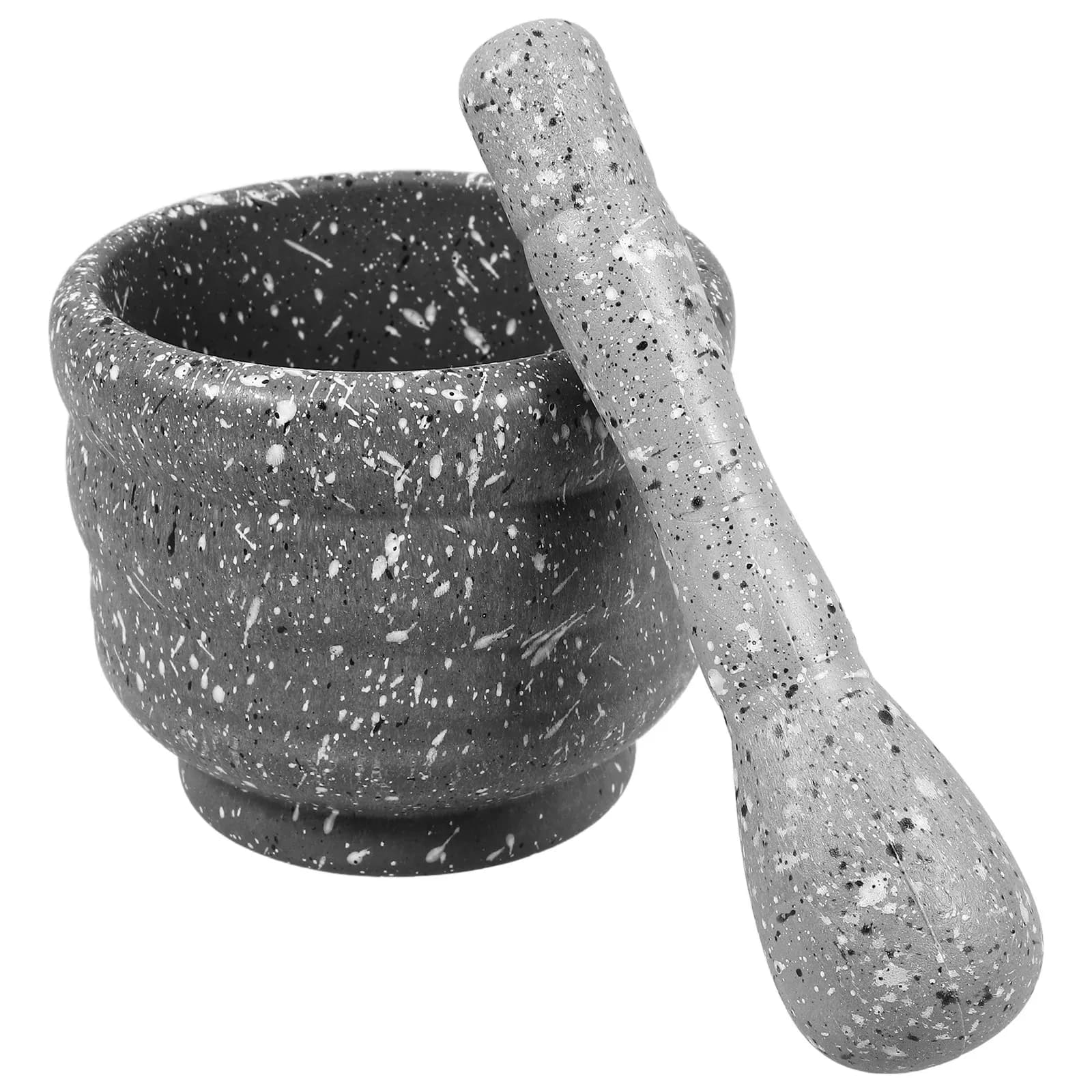 1Set Garlic Crusher Pestle Set Manual Ginger Masher Kitchen Spice Grinder Bowl Household Crusher Seasoning Grinding Tool