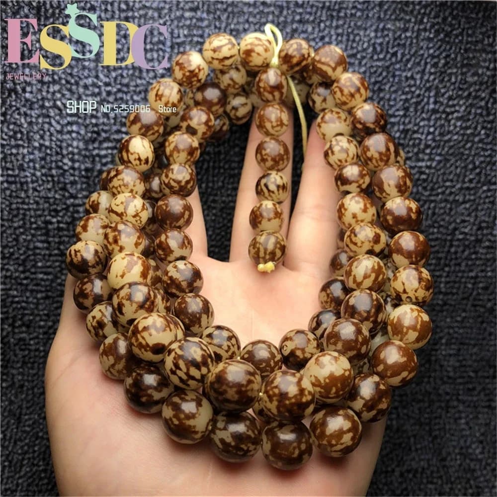 Tiger Point Flower Root 108 Bodhi Seed Natural Beads Buddhist Prayer Bracelets Mala Wholesale Jewelry DIY