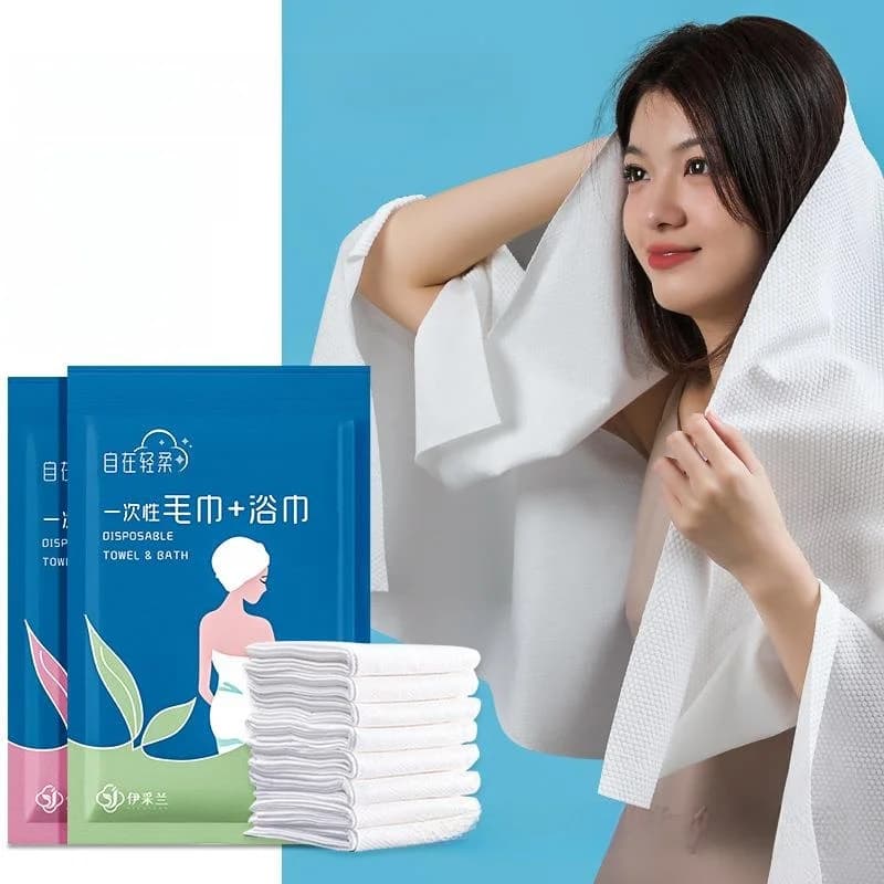 Asciugamano da Bagno Compresso con Motivo a Perle, Asciugamano da Viaggio Usa e Getta, Forniture per Hotel, Confezionato Singolarmente