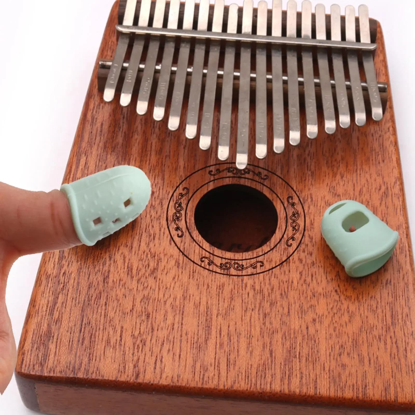 Soft Guitar Pick Style Silicone Thumb Protectors Kalimba Fingertip Pads Anti Slip Grip for Long Practice Comfort