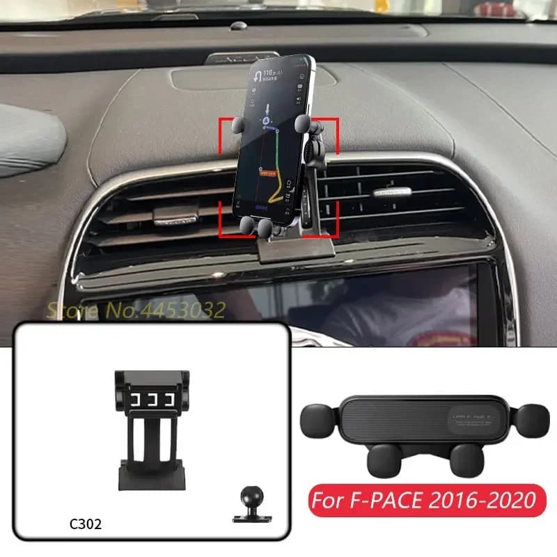 1 Set For Jaguar F-PACE 2016-2020 Car Phone Holder Mounts Adjustable Gravity Navigation Bracket Horizontally Accessories