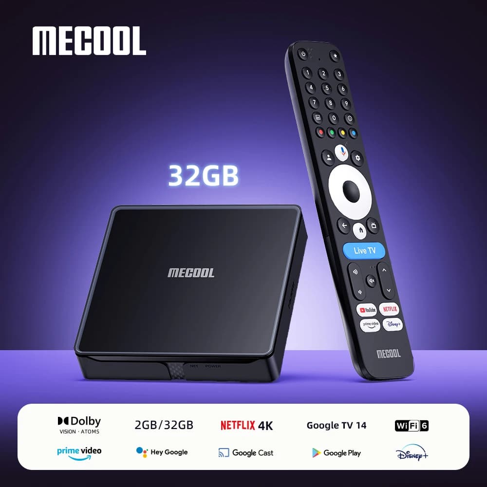 MECOOL Nuovo Box TV Android MEon1 4K 32GB Netflix Dolby Vision Amlogic per Casa, Giochi e Video, Versione Globale