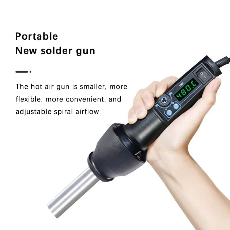 Portable LCD Digital Hot Air Gun Adjustable Temp Industrial Heating Drying Air Blower