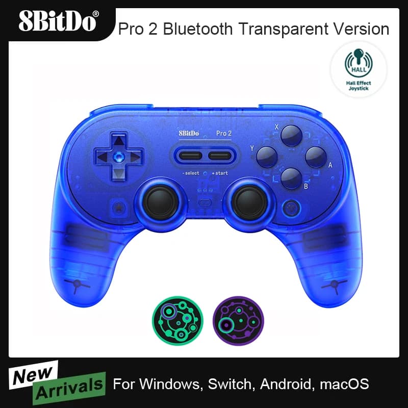 8BitDo Pro 2 Controller Bluetooth Joystick Effect Hall Gamepad for Apple Nintendo Switch 2 PC macOS Android Steam Deck
