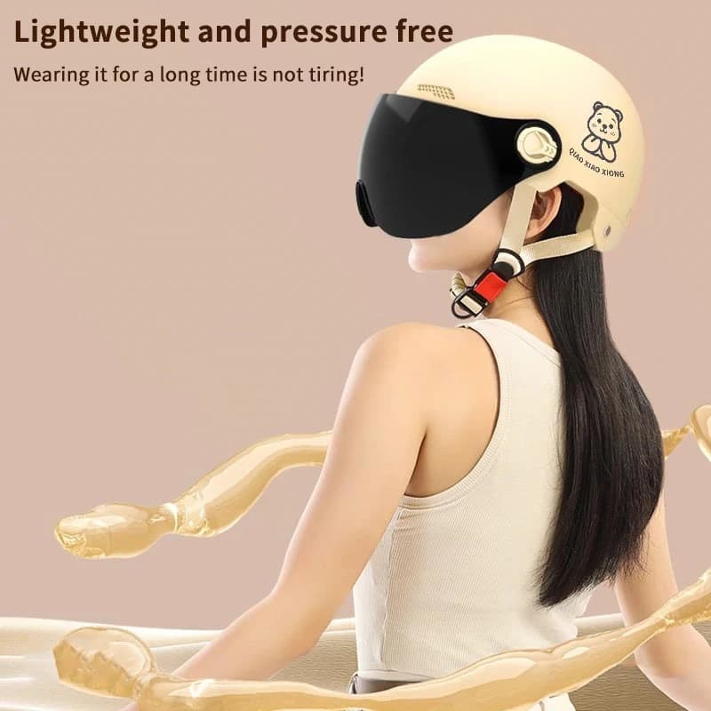 Safety helmet for electric bike with innovative design of cartoons with glasses, half man helmet and woman certified 3C, 1 piece