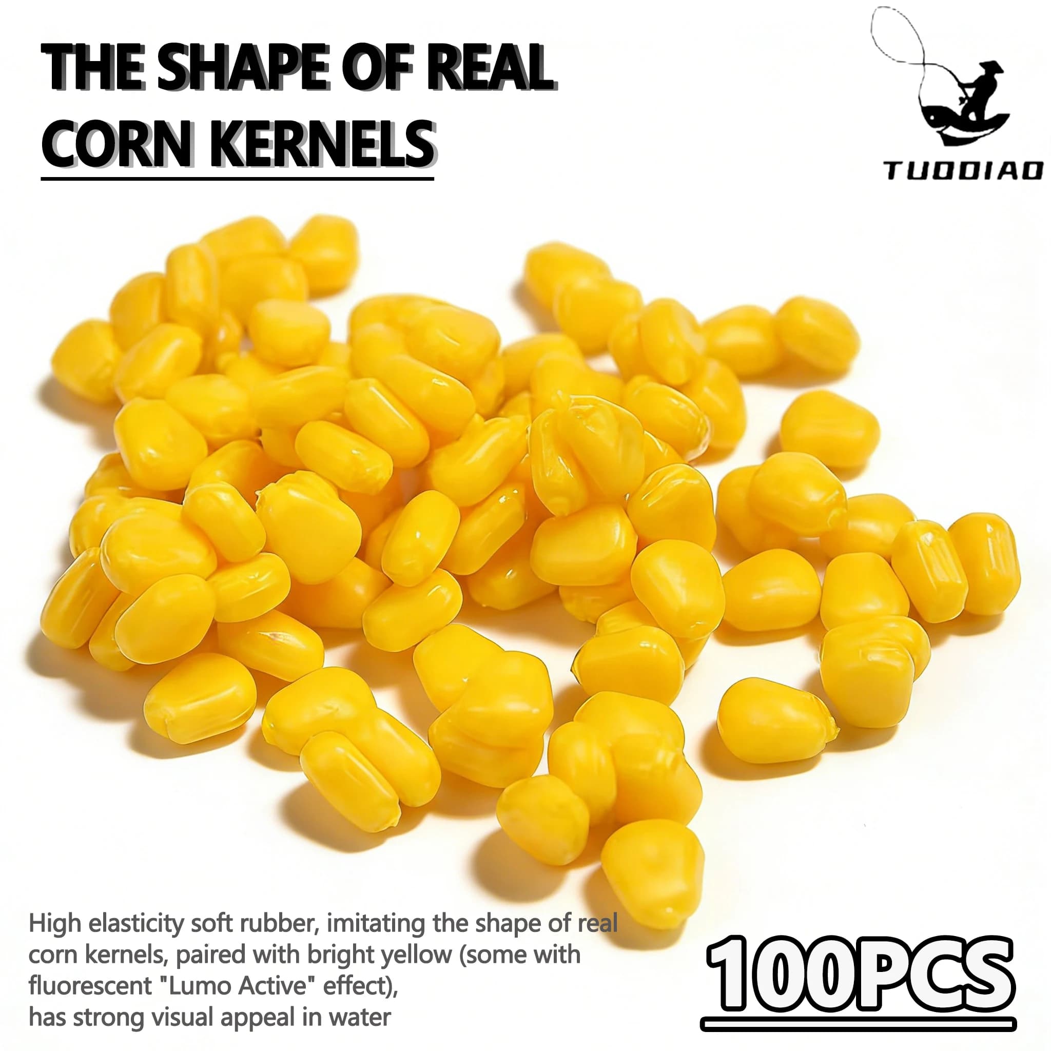 [TUODIAO] Floating artificial corn baits for night fishing, fish baits anti-beam, floating beads, power supply for European methods