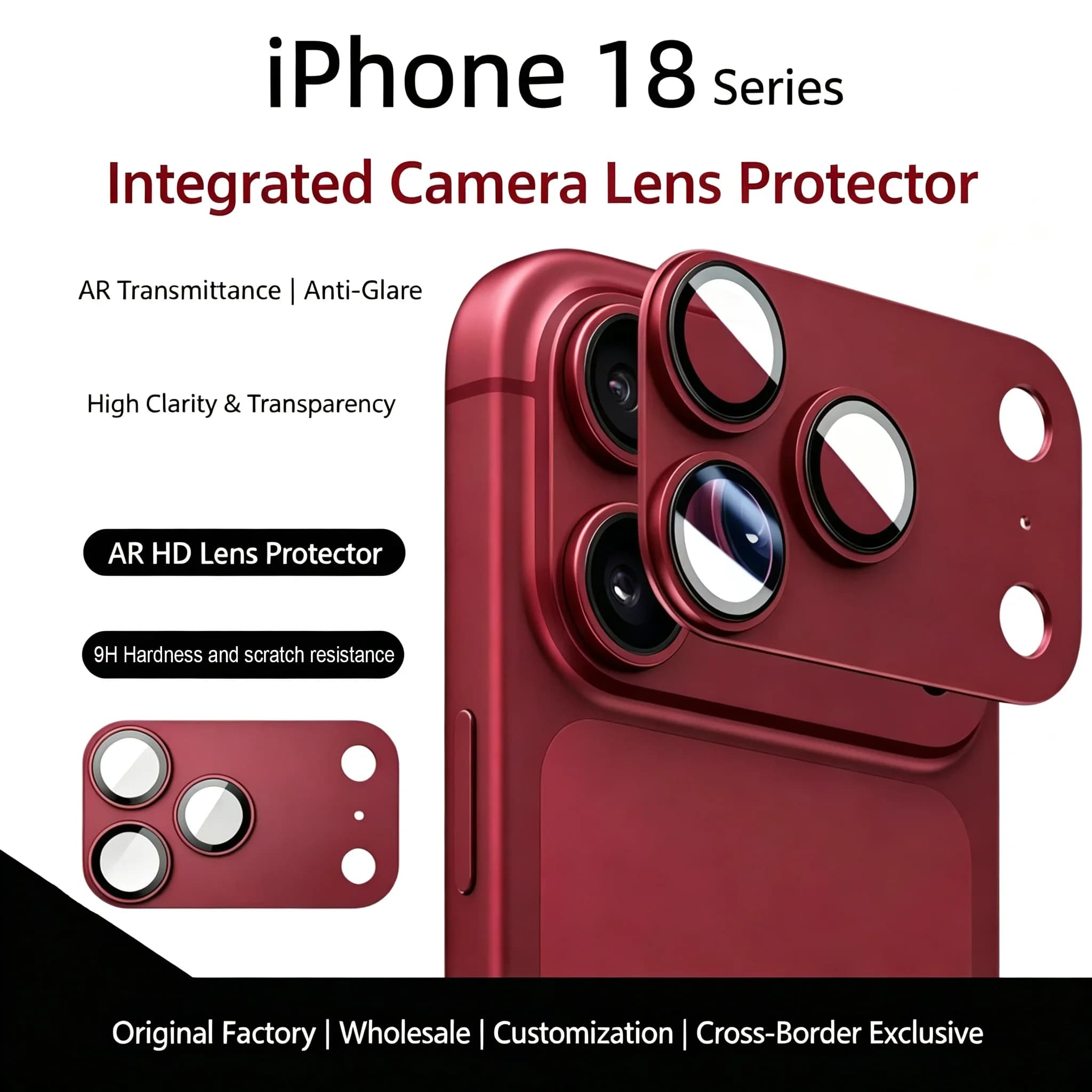 1PCS Lens Protector For IPhone 18 17 Pro Max Strong Adsorption Metal 9H Tempered Glass Camera Screen Full Protective Cover