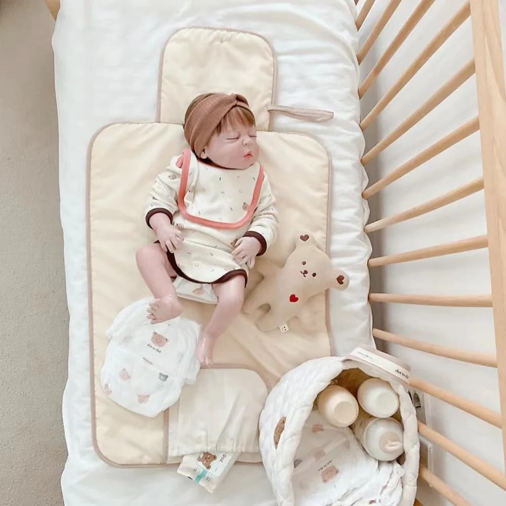 Foldable Changing Mat for Newborns, Absorbent Mat for Diapers, Simple Cover for Changing Cot