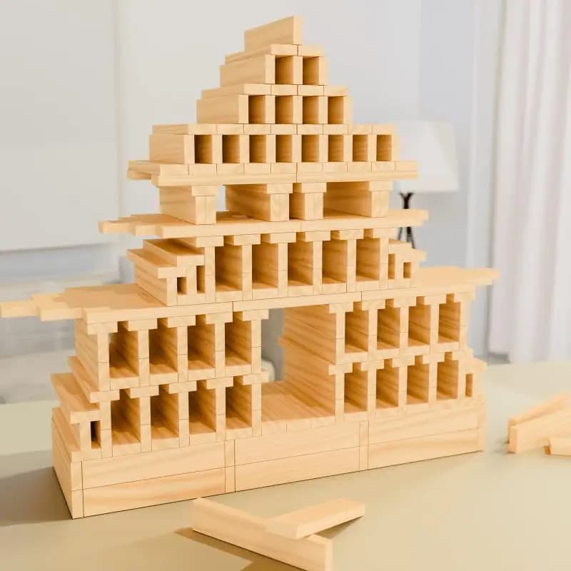 Blocchi di legno per costruzioni, strisce di legno, trucioli di legno Capule, per l'asilo dei bambini