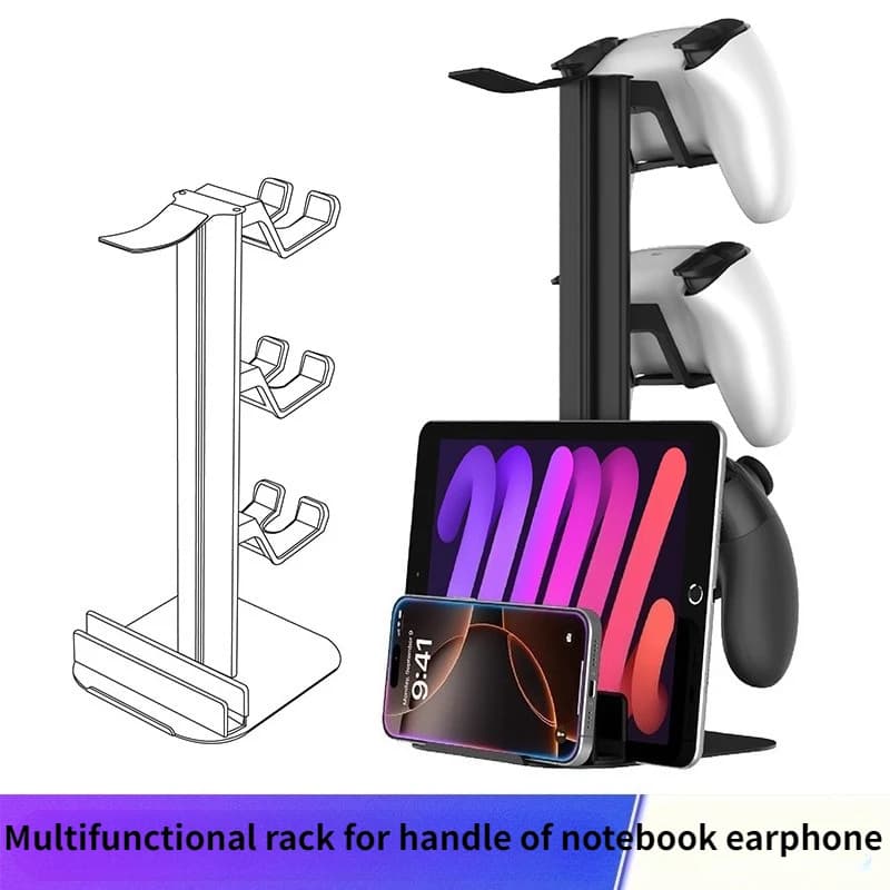 Hot Universal 3-layer Controller Holder Storage For PS5 PS4 and IPad Mobile Phone Rack Stand Aluminum Alloy Headphone Holders