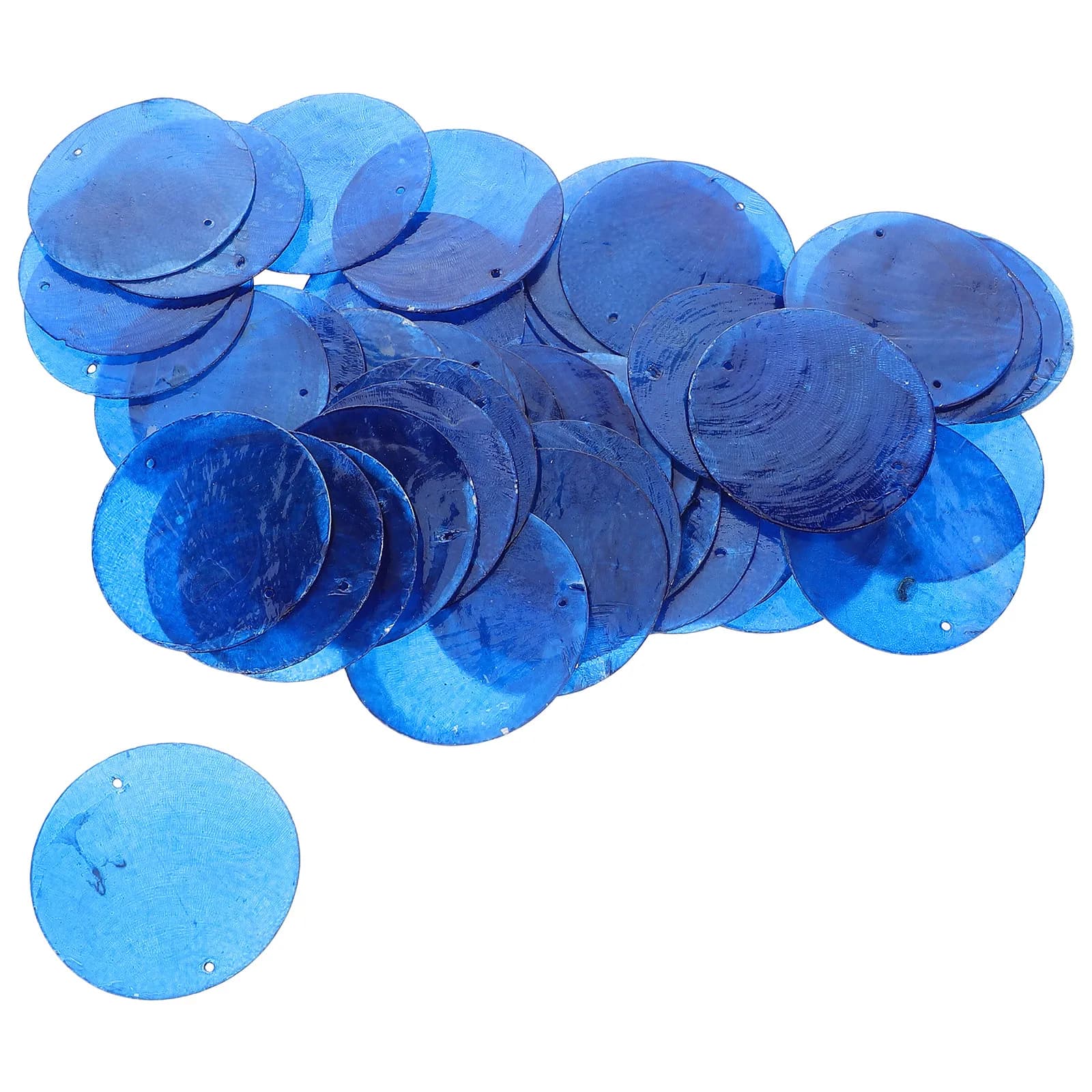 100Pcs Round Shells Slices Double Holes Natural Oyster Shells 50mm DIY Wind Chime Curtain Home Decor Craft Accessories
