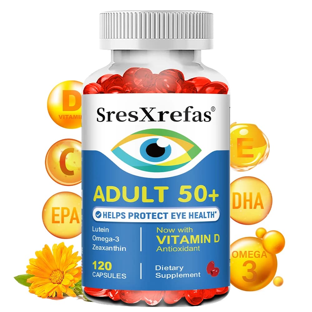 Lutein Capsules - Vitamins C, E & Omega‑3, Supports Vision Health, Eye Fatigue Relief, Macular & Ocular Wellness for Seniors 50+