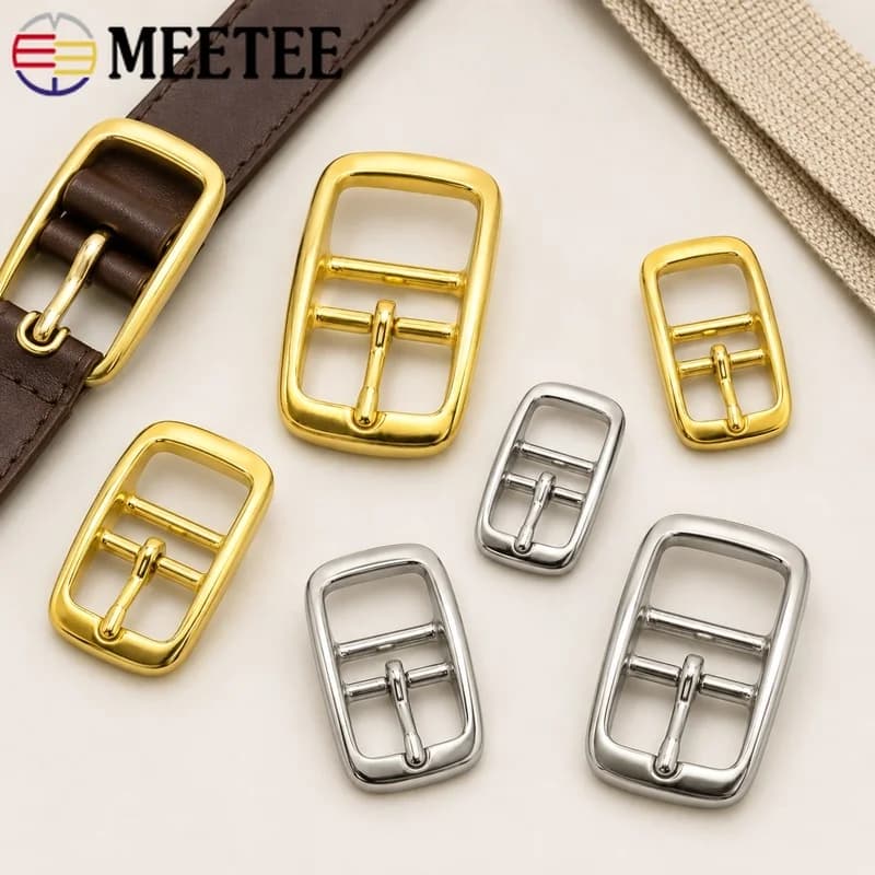 1/2/5Pcs 13-26mm Brass Stainless Steel Pin Buckle Leather Belt Clasp Waist Strap Closure Repair DIY Craft Hardware Accessories