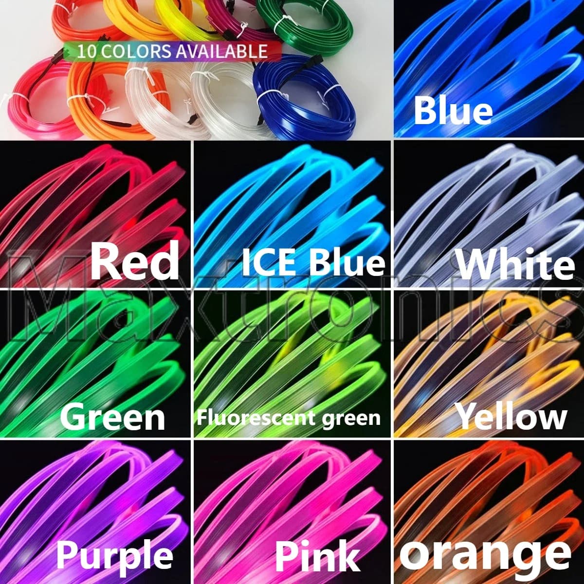 1-5M Multicolor 10 Colori Flessibile Luce Al Neon Led EL Wire Dance per Atmosfera di Festa Decor Stringa di Luce Auto Casa luci di striscia a Led