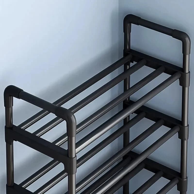 Black Elevated Shoe Rack Small Simple Multi-layer Shoe Cabinet Home Entrance Rental Housing Dormitory Storage Rack New