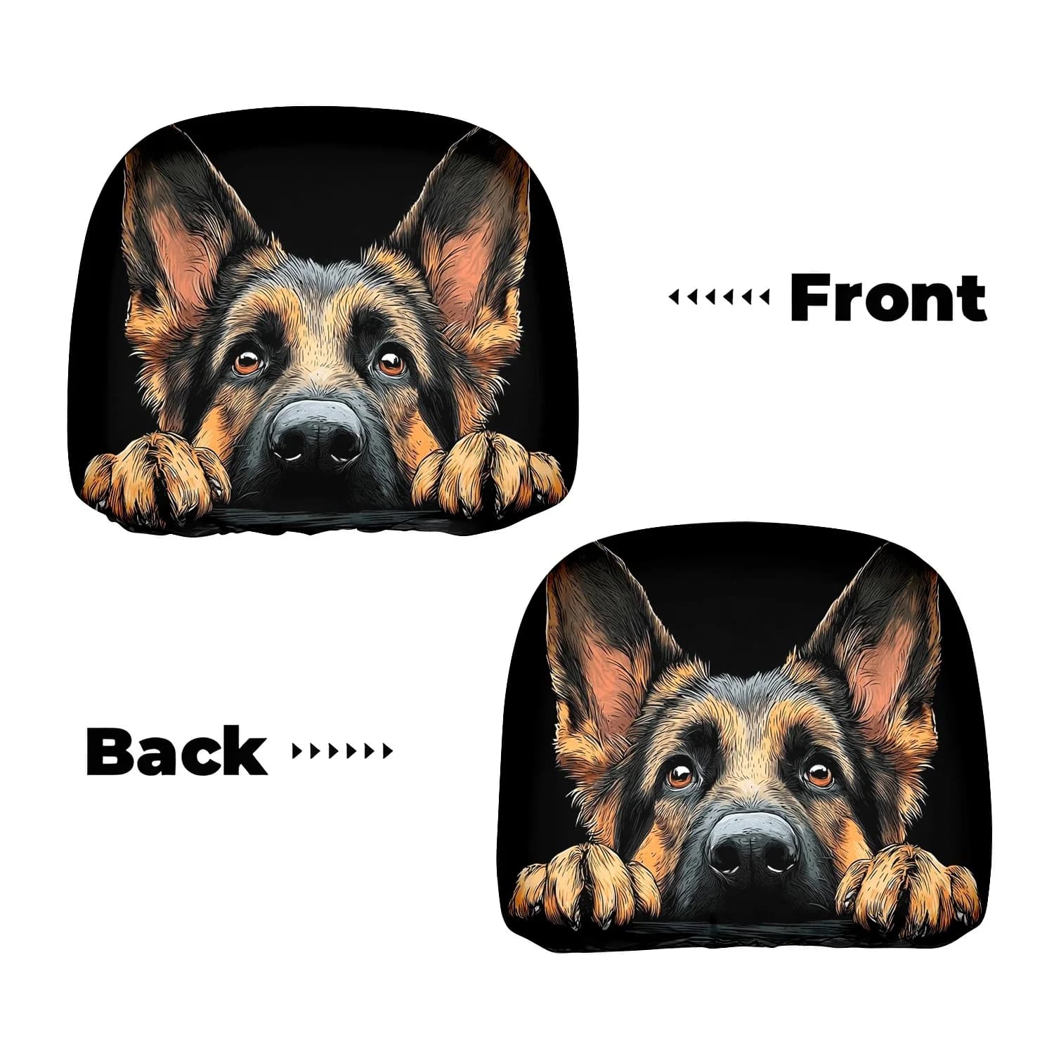 German Shepherd Deep Gaze car seat covers, elegant seat covers, suitable for everyday commuting