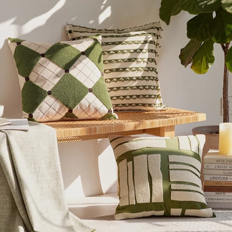 American Retro Style Embroidered Green Garden Cushion Cover 45x45cm Luxury Living Room Ins Sofa Throw Pillow Cover Decor Home