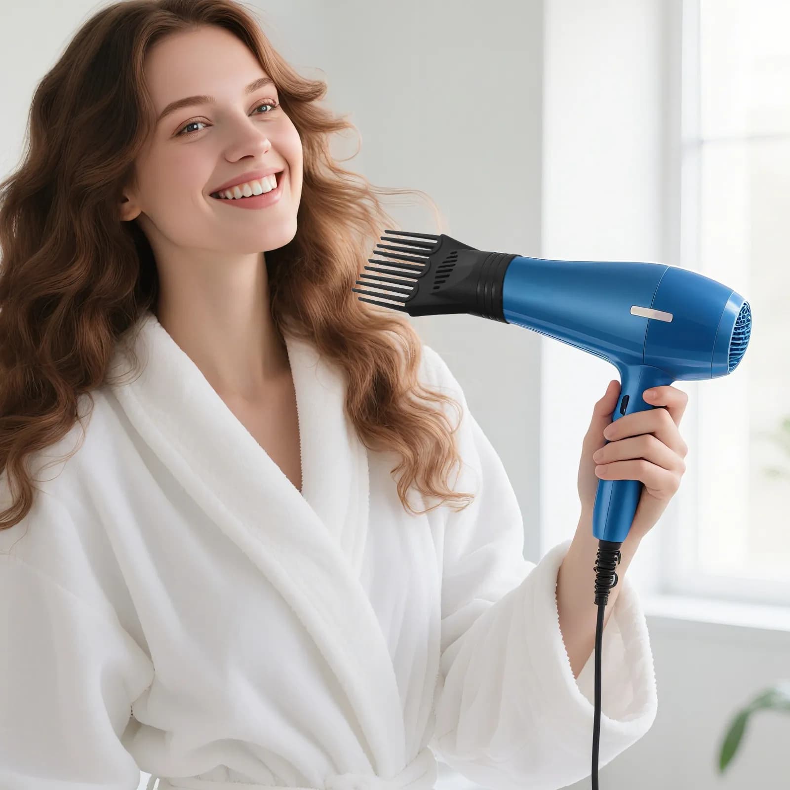2 Pezzi Accessorio Pettine a Bocchetta per Asciugacapelli, Strumento di Styling per Lisciare, Districare e Proteggere dai Danni