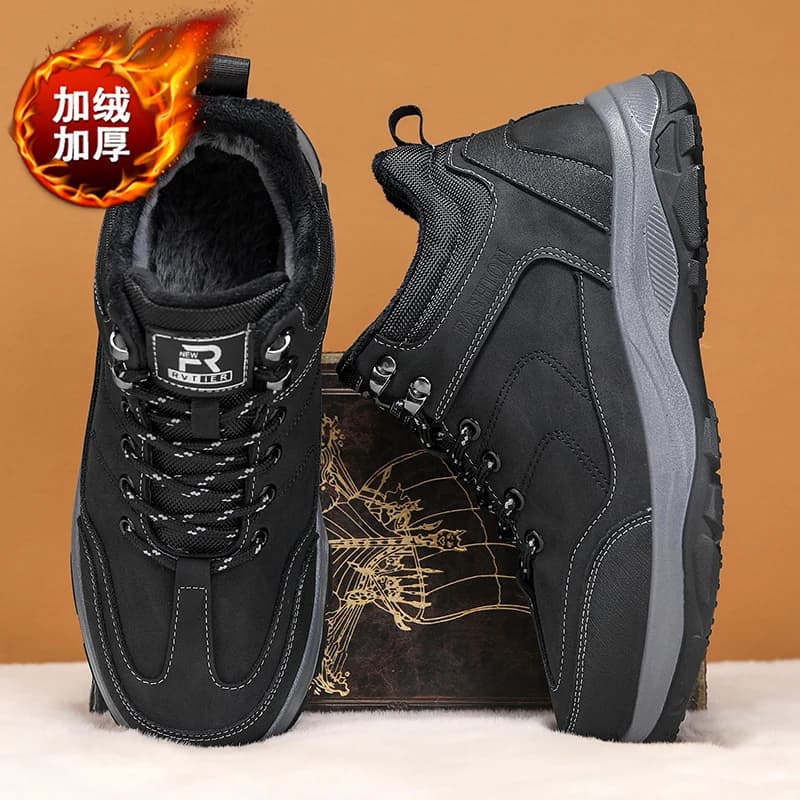 New Men Winter Fashion Snow Boots for Waterproof Leather Sneakers Super Warm Men's Boots Outdoor Male Hiking Boots Work Shoes