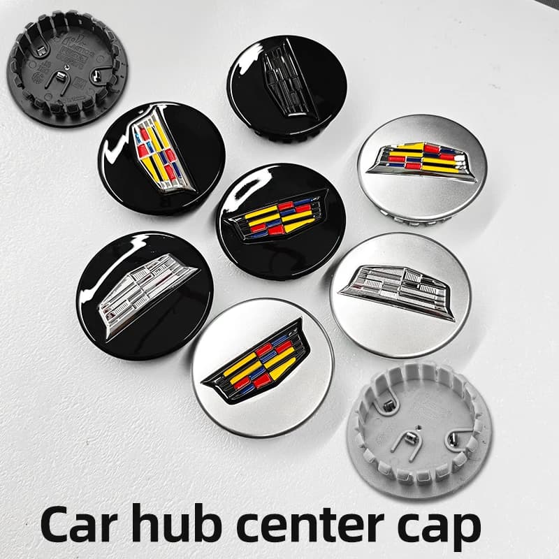 67mm 3D Coprimozzo, Set of 4 Pieces, Emblem for Cadillac Escalade Seville CTS CT5 XT5 XTS XLR BLS STS ATS CT4 CT6 XT