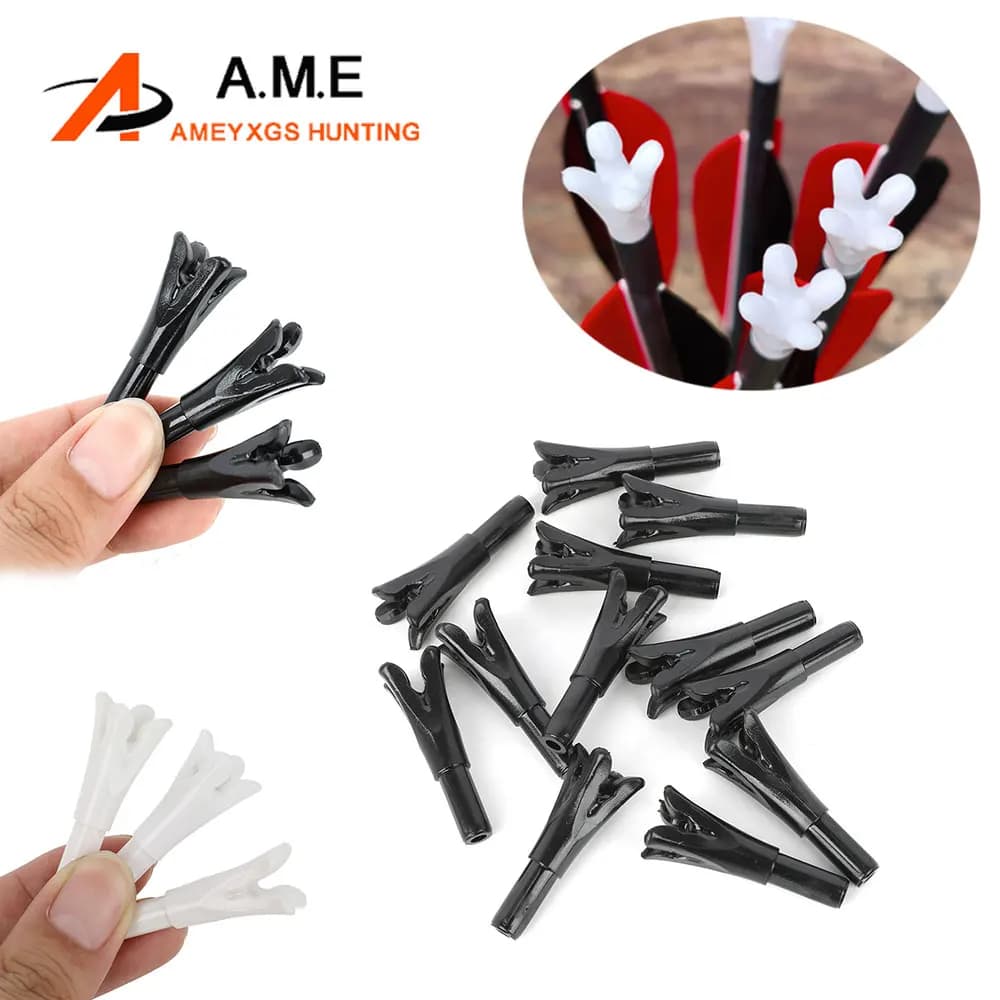 Tiro con l'arco Inserto Freccia Nock 6/12/18/24 pezzi Coda di freccia in plastica per ID6.2mm OD7.6mm Freccia Albero Arco Caccia Bersaglio Tiro