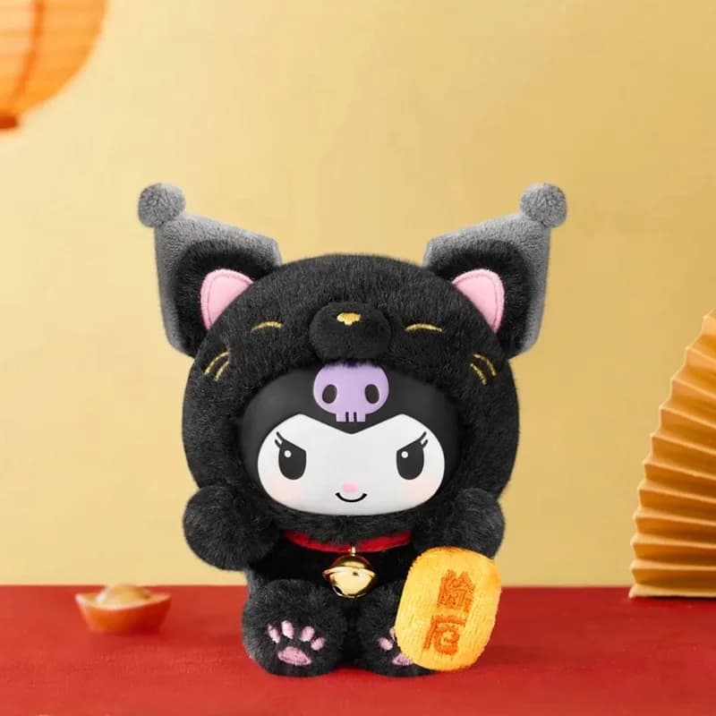 Nuova Serie Originale Sanrio Family Lucky Cat: Blind Box con Ciondolo Decorativo, Bambola in Vinile, Statuetta Anime, Regalo di Compleanno, Mystery Box