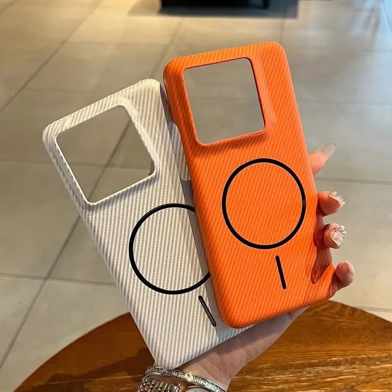 For Xiaomi 17T Pro Case Magnetic Color-blocked Kevlar Textured PC Scratch-resistant Cover For Mi 17 T Pro Shockproof Funda