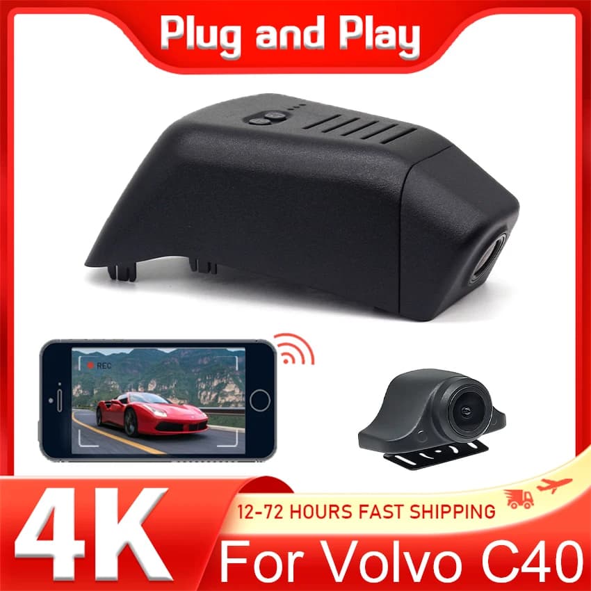 New!For Volvo C40 2022-2025 Front and Rear plug and play Dash Cam for Car Camera Recorder Dashcam WIFI Car Dvr Recording Devices
