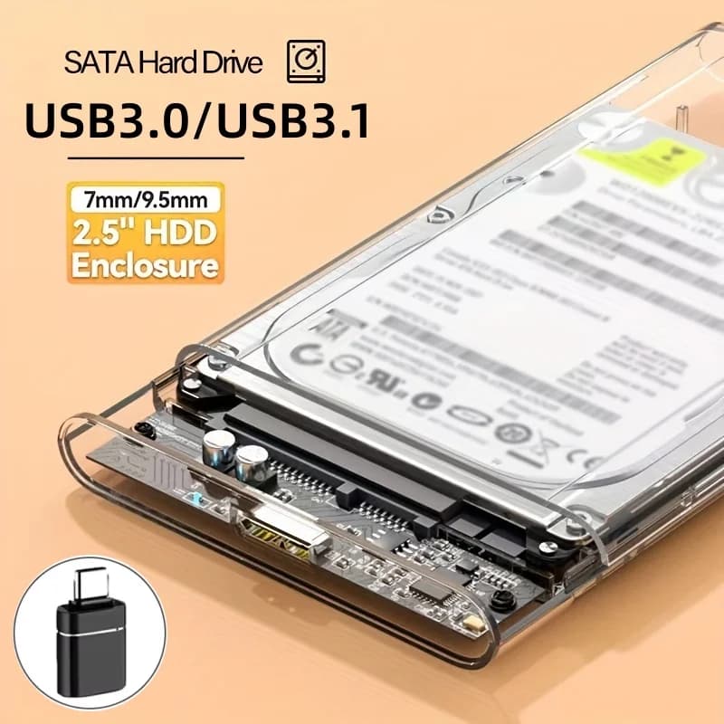 USB 3.0/USB3.1 HDD Case 2.5 inch SATA SSD External Hard Drive Enclosure with 5Gbps Transfer Speed Harddisk Boxs Tool-Free