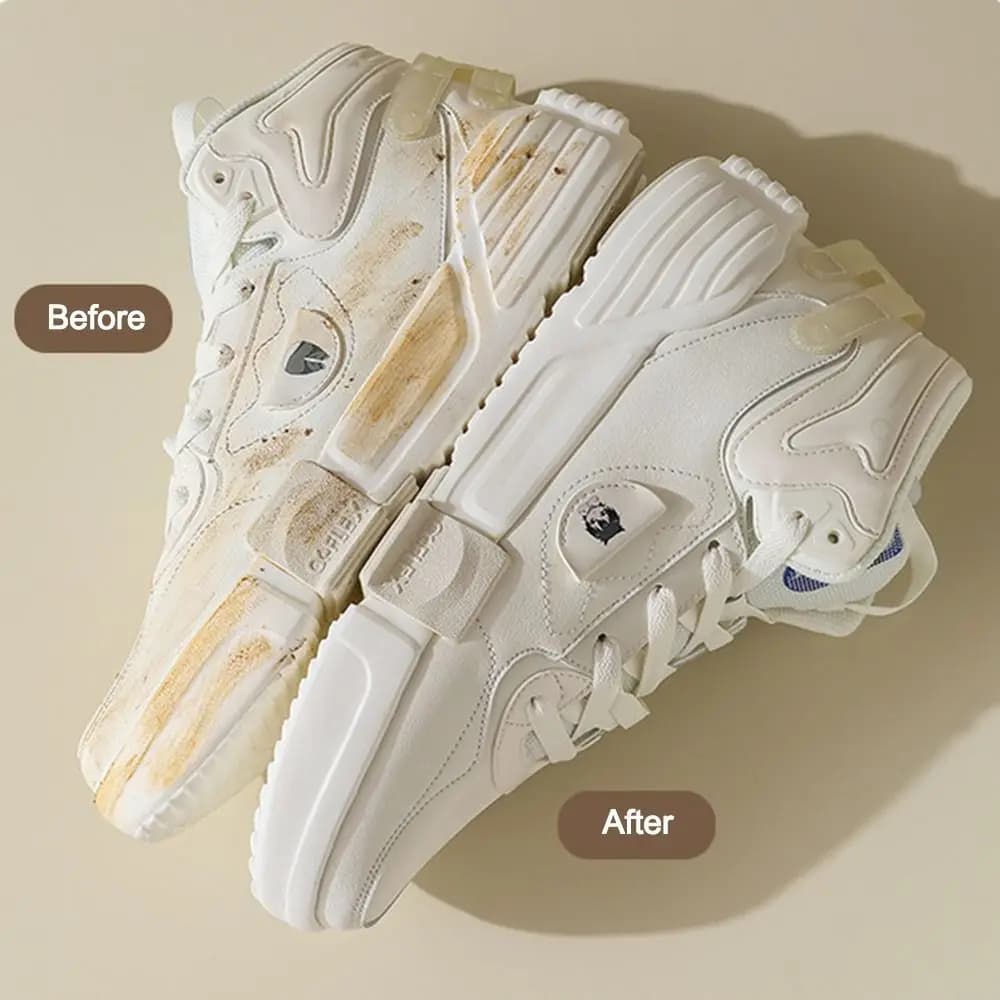 Nuovo salvietta per la pulizia delle scarpe portatile senza lavaggio Detergente per scarpe bianco universale Spazzola per scarpe in pelle scamosciata dopamina