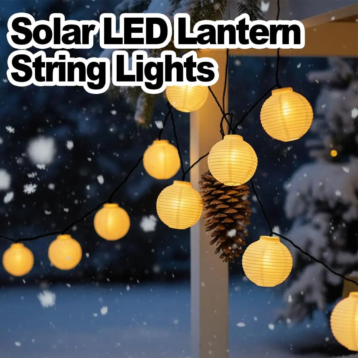 Stringa di lanterna solare Luci a LED alimentate Lampada da prato fata Luce da giardino impermeabile Decorazioni natalizie Lanterne da esterno per patio
